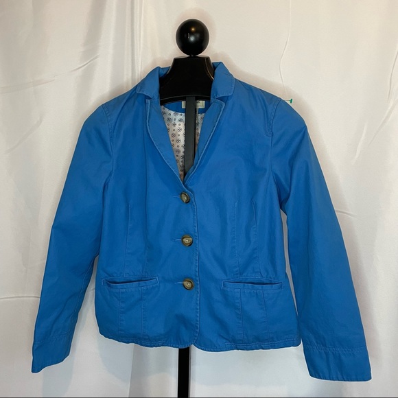 LL Bean Women’s Blue Long Sleeve Blazer Jacket Size 16 Petite *SEE MEASUREMENTS* - Picture 2 of 4